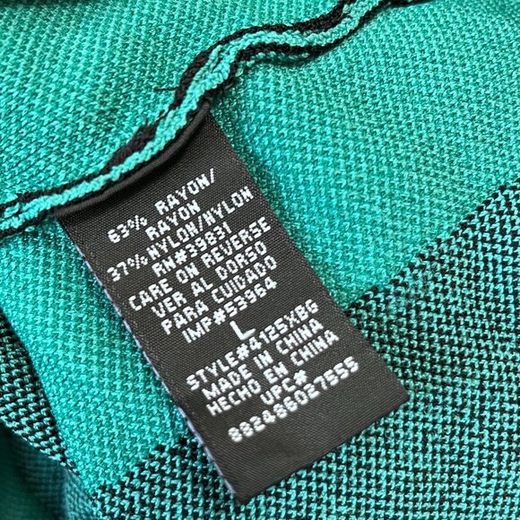 XoXo Teal Green and Black V Neck Bodycon Sleeveless Knit Dress Size Large - Picture 8 of 9